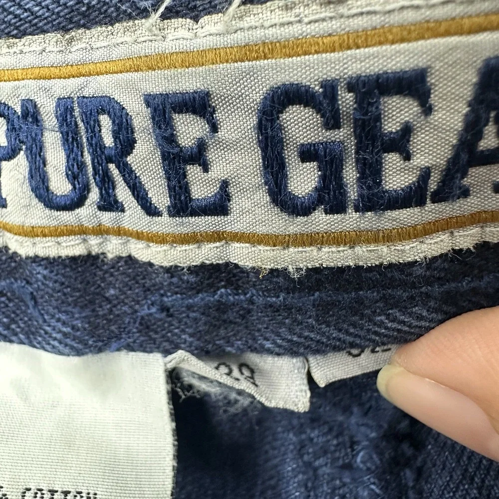 Pure Gear Cargo Jeans Mens 29 Dark Wash Blue‎ Vintage 90s Baggy Utility Denim